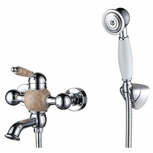 фото Душевой набор (гарнитур) kaiser stone 61222 (хром/мрамор) хром/камень