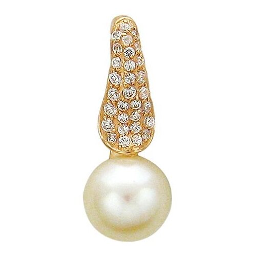 фото Кулоны эстет подвеска из золота с жемчугом и фианитами