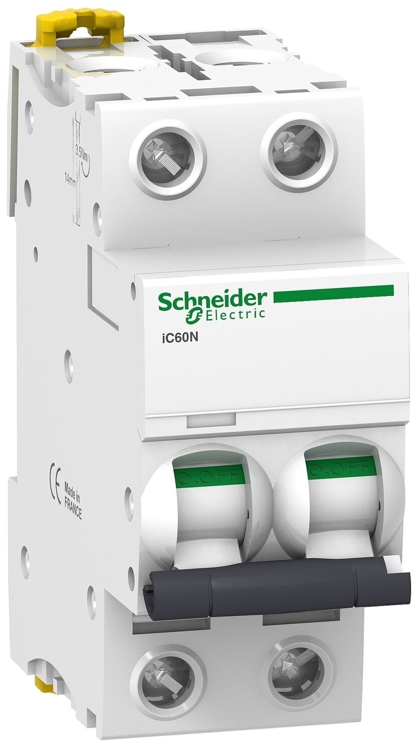 Acti 9 A9F74203 Автоматический выключатель двухполюсный 3А (6 кА, C) Schneider Electric - фото №1