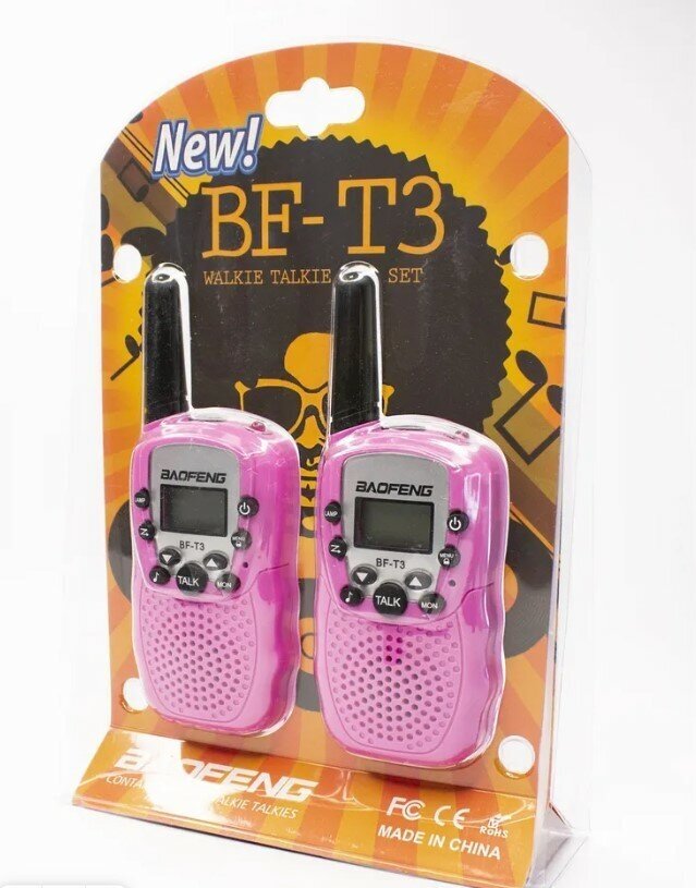 Комплект двух раций Baofeng BF-T3 UHF Розовый