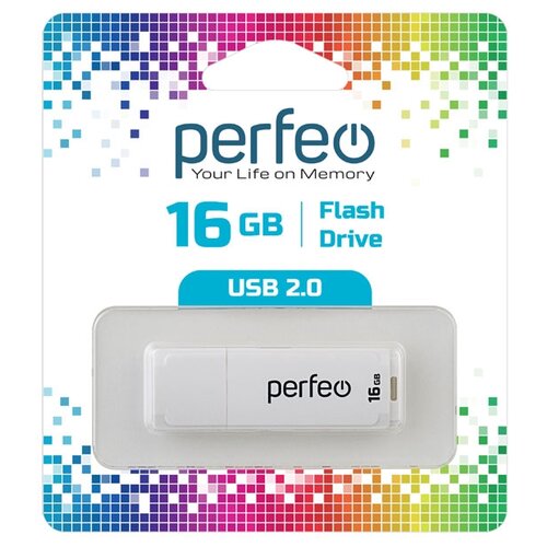 Флешка Perfeo C04 16 ГБ, white накопитель usb 3 1 32гб perfeo c 15 белый