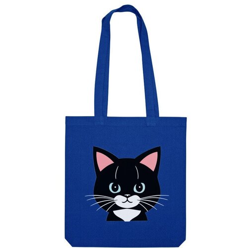 Сумка шоппер Us Basic, синий мужская футболка котенок с голубыми глазами m зеленый
