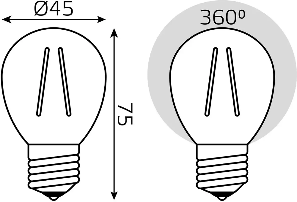 Лампа светодиодная gauss Лампа Gauss Basic Filament Шар 5,5W 510lm 2700К Е27 LED (3 лампы в упаковке) 1/20, E27, 5.5 Вт, 2700 К - фотография № 6