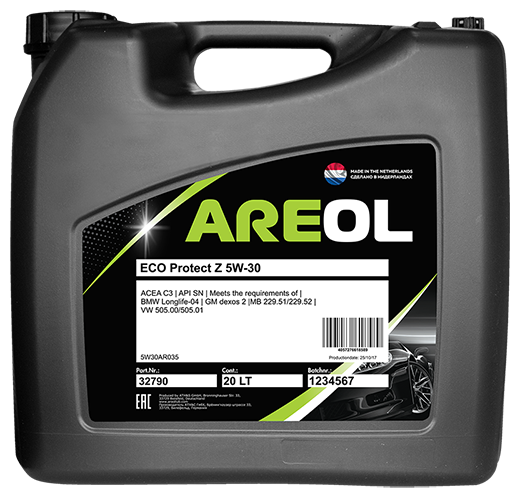 AREOL AREOL ECO Protect Z 5W30 (20L)_масло моторн.! синт.ACEA C3,API SN,MB 229.51229.52,VW 505.00505.01 AREOL 5W30AR035