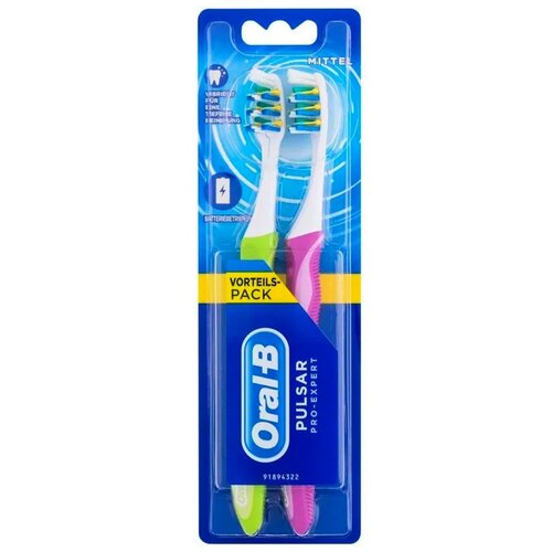 Зубная щетка с батарейным питанием Oral-b Pulsar Pro Expert Medium в ассортименте 2шт 248800₽