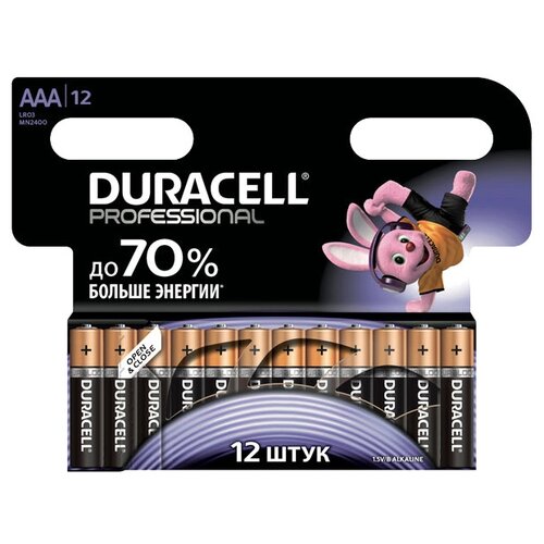 Батарейка Duracell Professional ААА/LR03, в упаковке: 12 шт. duracell optimum батарейки щелочные размера ааа 12 шт б0056029