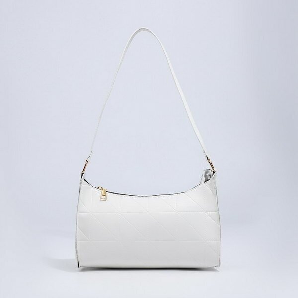 фото Сумка-багет на молнии, цвет белый