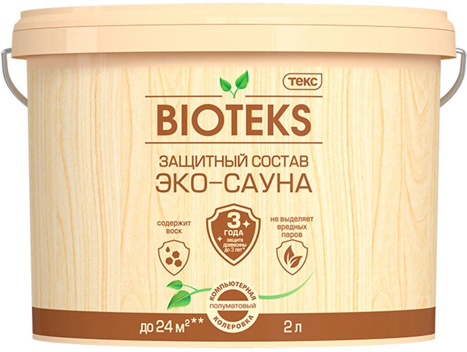 Текс BIOTEKS эко-сауна защитный состав термостойкий, водорастворимый, полуматовый (2л)