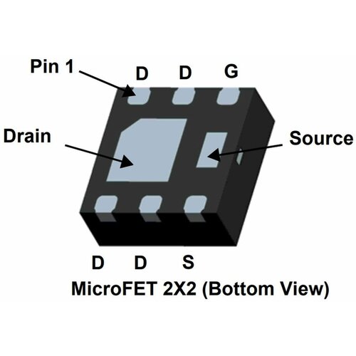 Микросхема FDMA8878 P-Channel MOSFET 30V 9A, 1 шт.