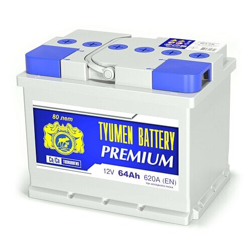 Аккумулятор автомобильный TYUMEN BATTERY PREMIUM 6СТ-64L 620А п п 242x175x190 9394₽