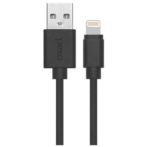 Дата-кабель PERO DC-03 8-pin Lightning, 2А, 0.2м, черный дата кабель smartbuy usb 8 pin для apple карбон экстрапрочн 2 0 м до 2а черный ik 520n 2