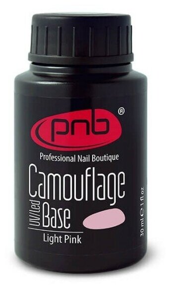 База камуфлирующая каучуковая PNB светло-розовая 30 мл УФ/ЛЕД/Camouflage Base PNB Light Pink 30 ml