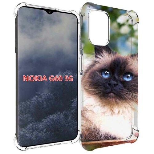 Чехол MyPads порода кошка Бирман для Nokia G60 5G задняя-панель-накладка-бампер