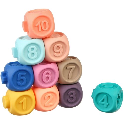фото Набор игрушек для ванны «кубики», 10 шт, силиконовые россия