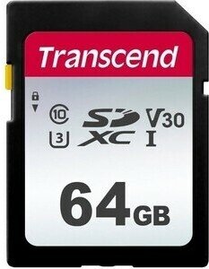 Карта памяти Transcend SDXC 64Gb Class10 TS64GSDC300S 300S w/o adapter