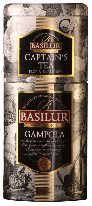 Чай черный Basilur Gampola/Captain's tea ассорти подарочный набор 