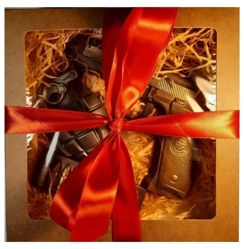 Шоколадный набор "Пистолет + граната", подарочный. - фотография № 2