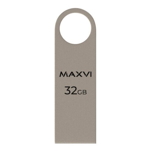 USB флеш-накопитель Maxvi MK 32GB metallic silver, монолит, металл, USB 2.0