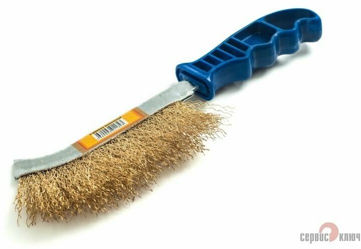 Щетка по металлу 1-рядная изогнутая ручка Сервис ключ 70616
