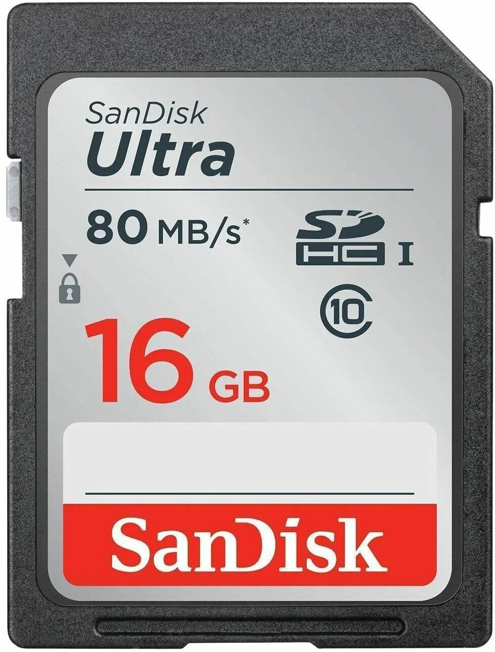 Карта памяти SanDisk Ultra SDHC 16 ГБ 80MB/s Class 10 UHS-I (SDSDUNC-016G-GN6IN)