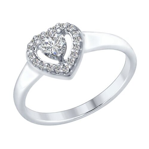 фото Sokolov кольцо из серебра с фианитами 89010068, размер 18.5