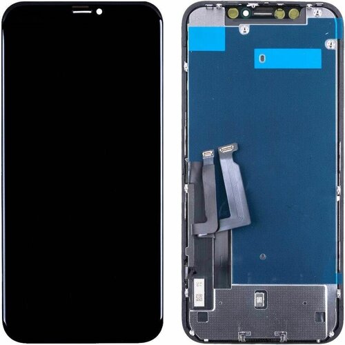 Дисплей для телефона iPhone Xr, в сборе с тачскрином, черный, 1 шт