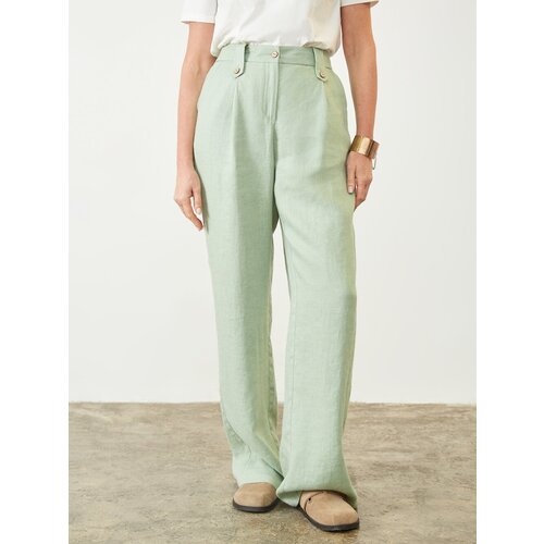 Брюки палаццо женские Hassfashion из премиального льна, размер L/48