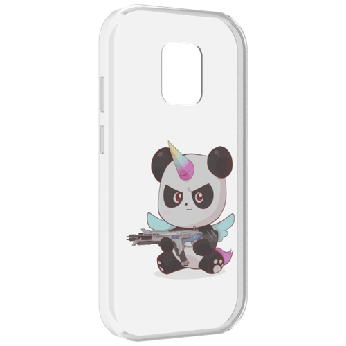Чехол MyPads панда-единорог детский для UleFone Power Armor 14 / 14 Pro задняя-панель-накладка-бампер
