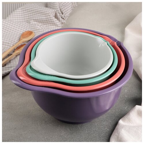 Набор ёмкостей для миксера 4 шт 14 19 26 36 л цвет микс 1248₽