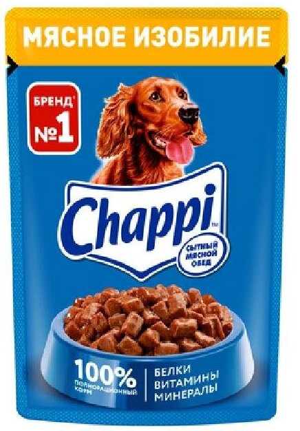 Chappi Влажный корм для собак Chappi Сытный мясной обед Мясное изобилие 85г 10222865 0,085 кг 43485 (2 шт)