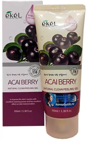 Пилинг-скатка с экстрактом ягод асаи Natural Clean Peeling Gel Acai Berry EKEL 100 мл