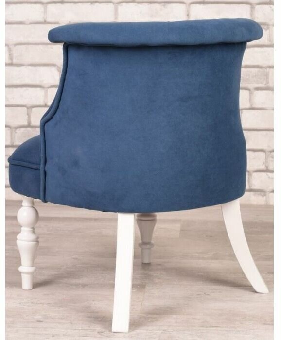 Кресло Бархат (эмаль белая / RS 30 синий) — фото 1