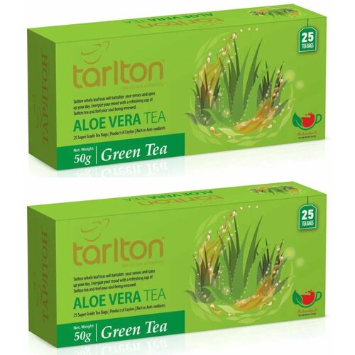Tarlton Чай зеленый, Aloe Vera, 25 шт, 2 уп