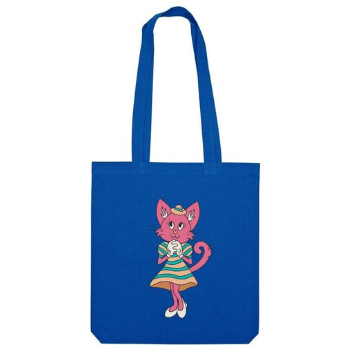 Сумка шоппер Us Basic, синий сумка аниме девушка кошка белый