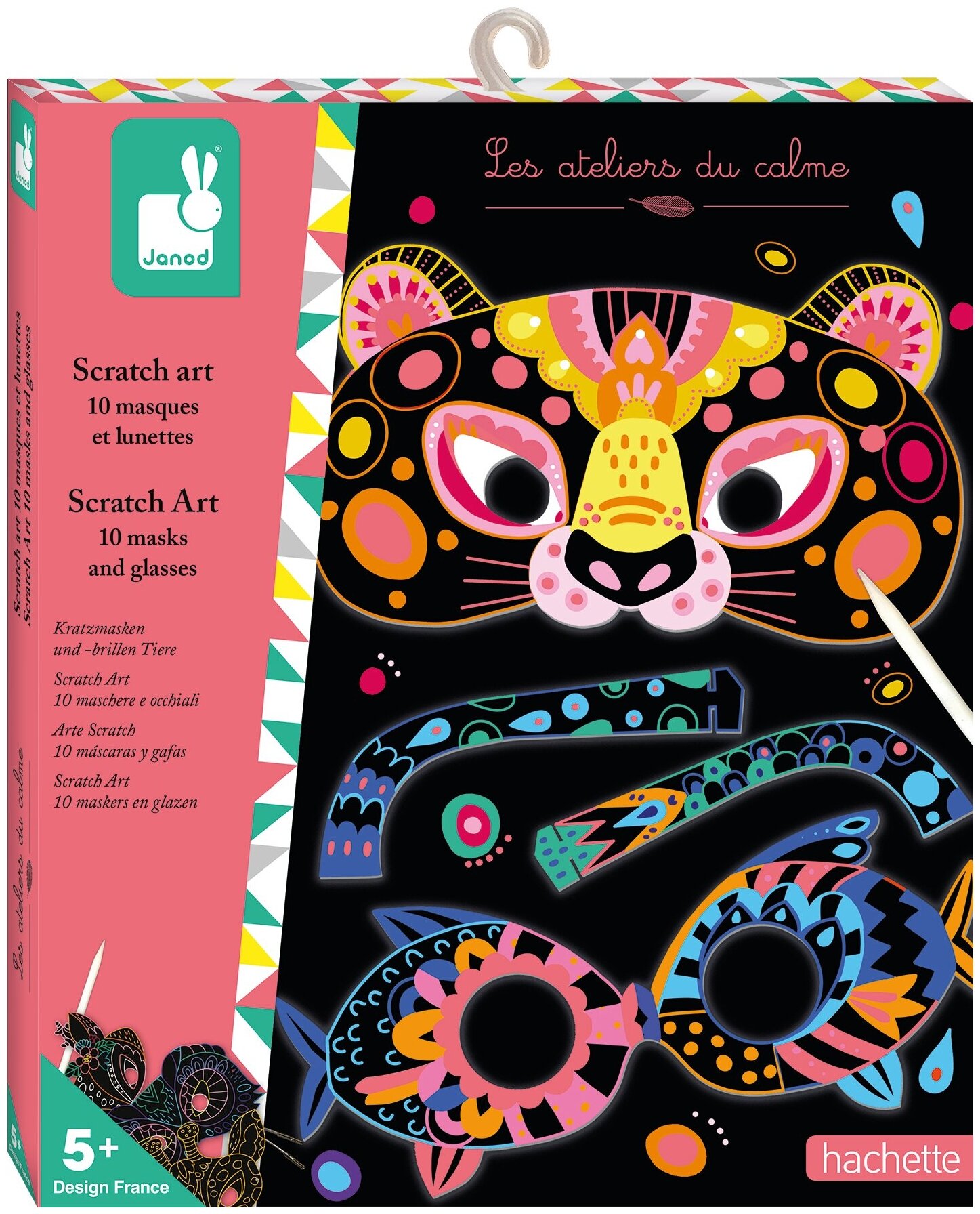 Набор для создания масок и рисования стилом Janod Животные; серия Hachette