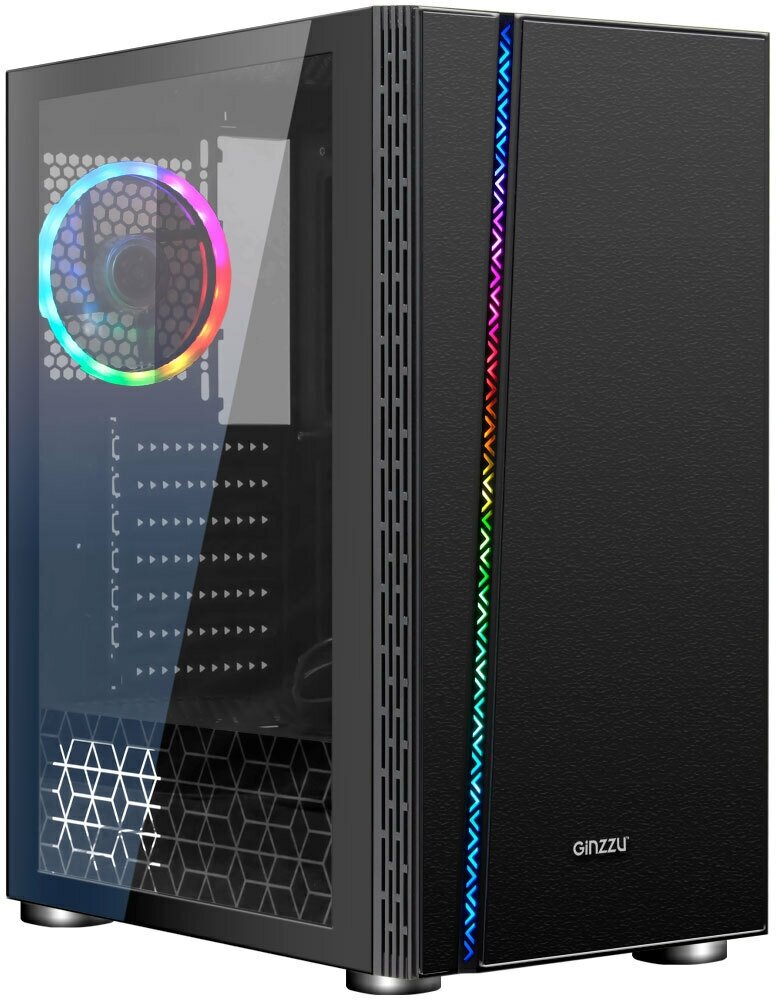 Корпус Ginzzu CL200 FAN 12LED USB3.0 Window