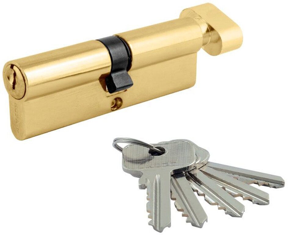 Цилиндровый механизм Нора-М ЕСО-STD Z ЛВ-90 (45-45) ключ/вертушка золото