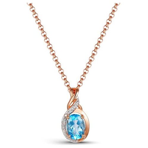 фото Лукас подвеска с топазом и бриллиантами из красного золота p01-d-1983088db-r17