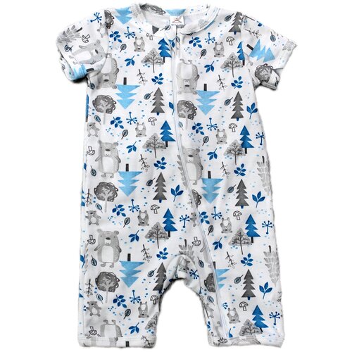 Песочник для новорожденных Mia Kids, размер 62, Серые Мишки в Лесу Синий Серый 10119