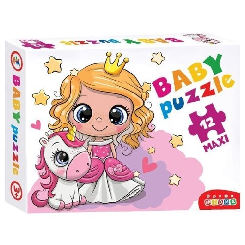 пазл baby puzzle принцесса и единорог дрофа медиа 3847 Пазл Дрофа-Медиа Baby Maxi Принцесса и единорог (3847), 12 дет., 23х33х13.5 см