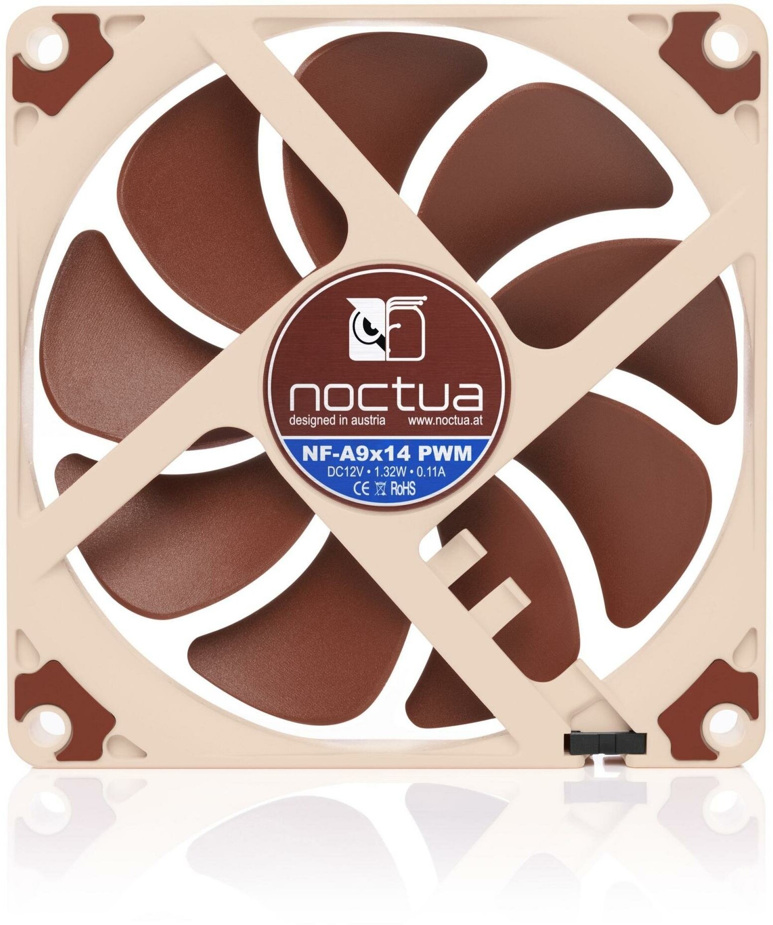 Noctua NF-A9x14 PWM (NF-A9x14 PWM) - 92mm 1 вeнтилятор для корпуса, 2200 об/мин, 19.9 дБ, 4-pin PWM