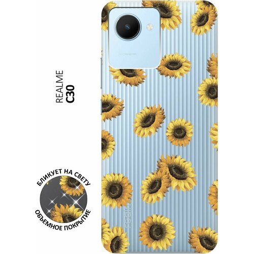 Силиконовый чехол с принтом Sunflowers для realme C30 / Рилми С30 силиконовый чехол с принтом sunflowers для realme c30 рилми с30