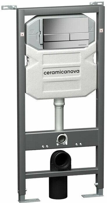 Инсталляция для унитаза Ceramicanova Envision с кнопкой смыва Flat хром матовый (CN1002M)