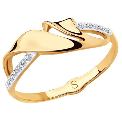 фото Sokolov кольцо из золота с фианитами 018118, размер 18.5