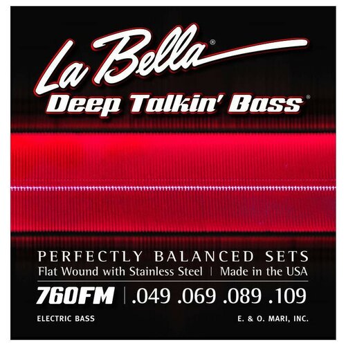 760FM Комплект струн для 4-струнной бас-гитары 49-109 La Bella 0760m deep talkin bass комплект струн для бас гитары сталь 52 110 la bella