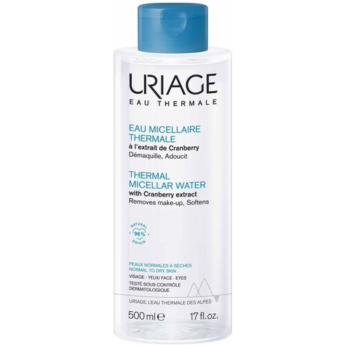 Купить Очищающая мицеллярная вода URIAGE для нормальной и сухой кожи лица и контура глаз, 500 мл