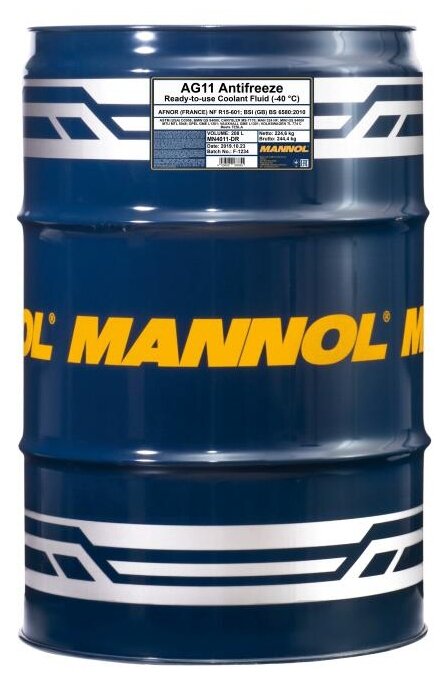 MANNOL MN4011DR Antifreeze AG11-40 blue 208