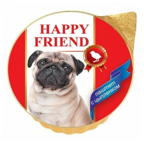 Корм для собак HAPPY FRIEND Паштет с цыплёнком конс.125г (упаковка - 16 шт)