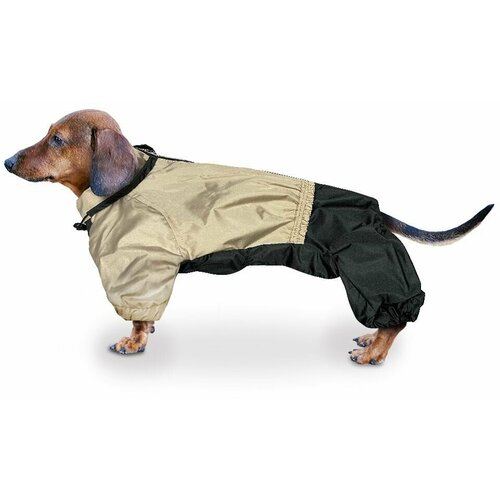 Дождевик комбинезон для таксы (такса средняя) на флисе. на грязную, мокрую, ветреную погоду Длинна по спинке 42. Обьем груди 54-58. Обьем шеи 12-19.
