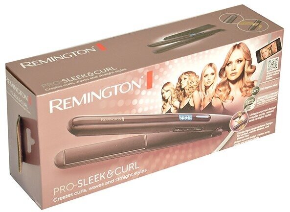 Выпрямитель для волос Remington PRO-Sleek & Curl S6505, керамическое покрытие, закругленные концы, ЖК-дисплей, 150 - 230 C, функция Heat Boost110 мм - фотография № 17